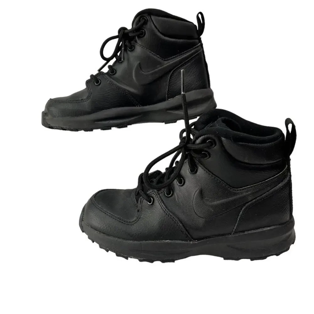 NIKE Shoes Boots Kids US 1Y Black Lace Up High Top Manoa LTR BQ5373-001